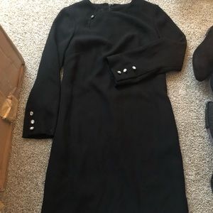 Talbots Black Dress Size 4 NWOT Rhinestone Sleeve - VERY ELEGANT